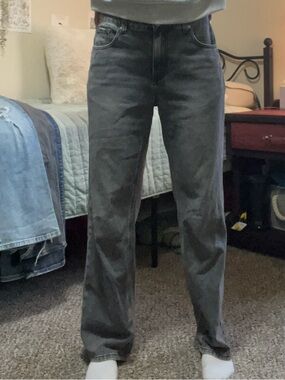 Grey Straight Leg Pants